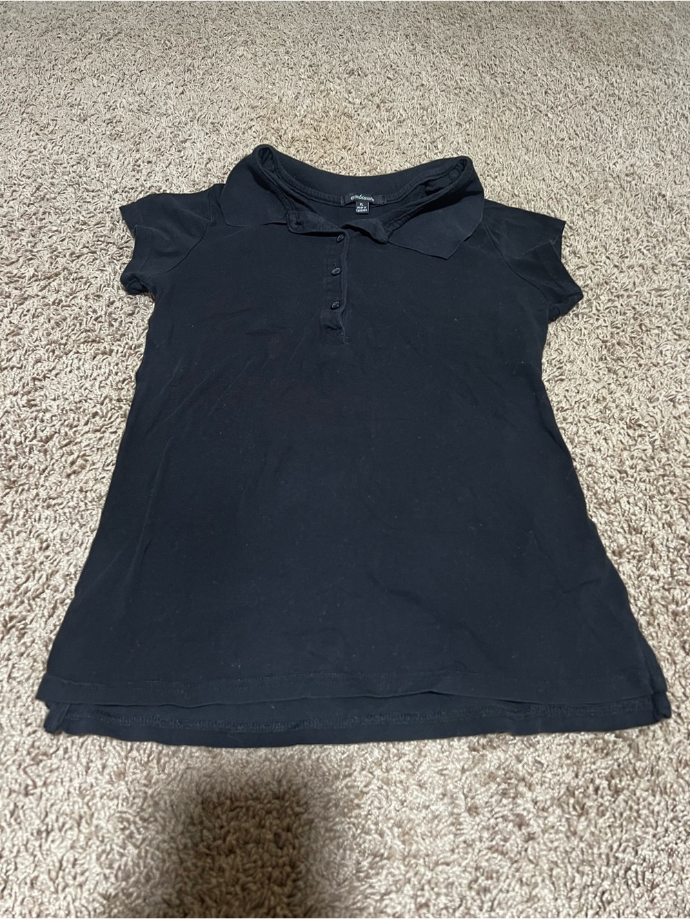 Ambiance Black Short-Sleeve Polo Tee for Kids